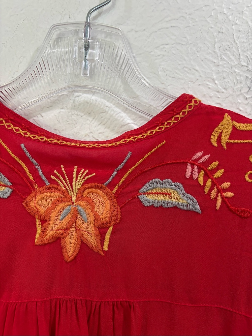 Johnny Was Red Embroidered Tunic Dress - Picture 10 of 13